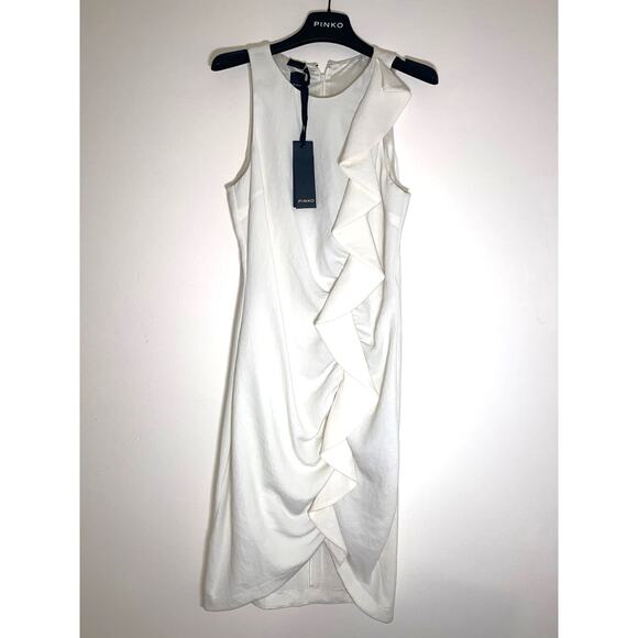 Pinko Bebyblade Ivory Crepe Dress size 42 / US 6 NWT - Picture 7 of 9